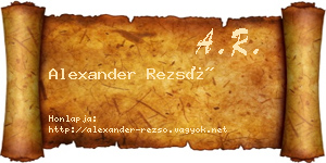 Alexander Rezső névjegykártya